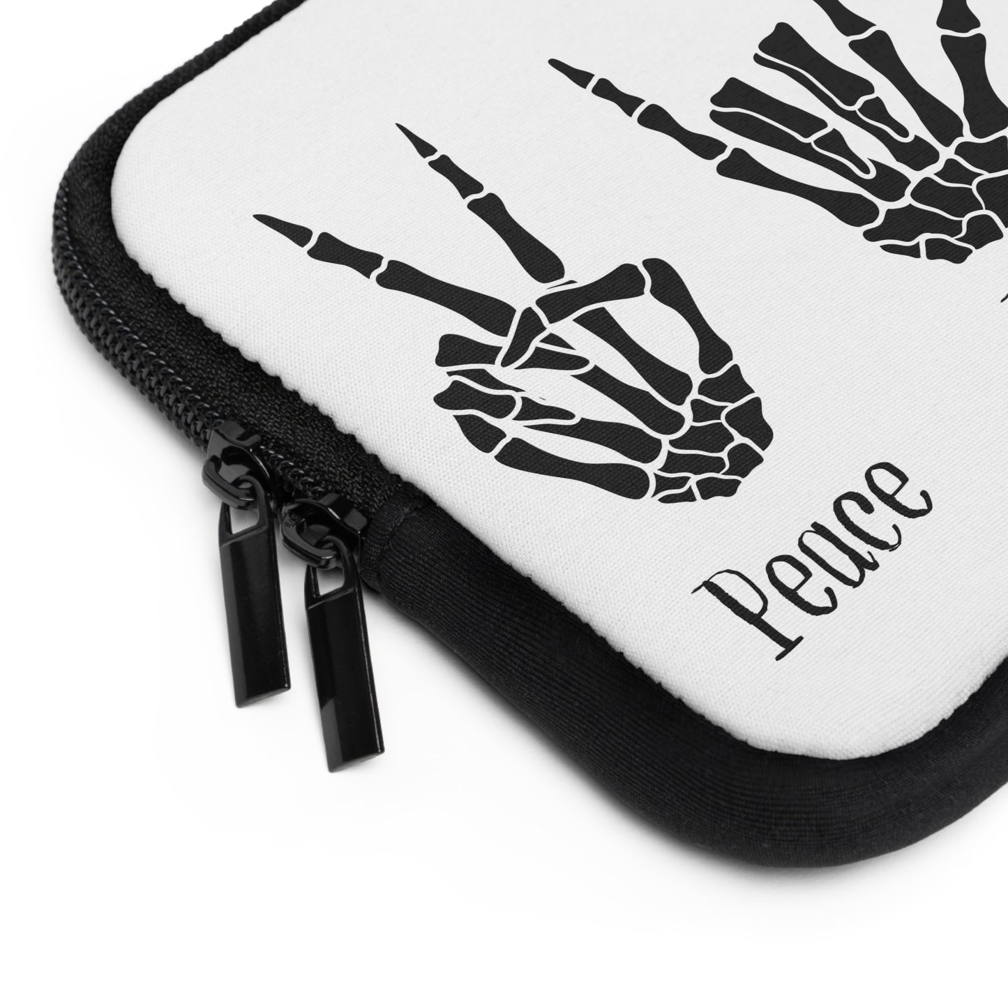 Rock and roll laptop sleeve with rock hand symbol - music-inspired tech accessory featuring protective design and bold attitude