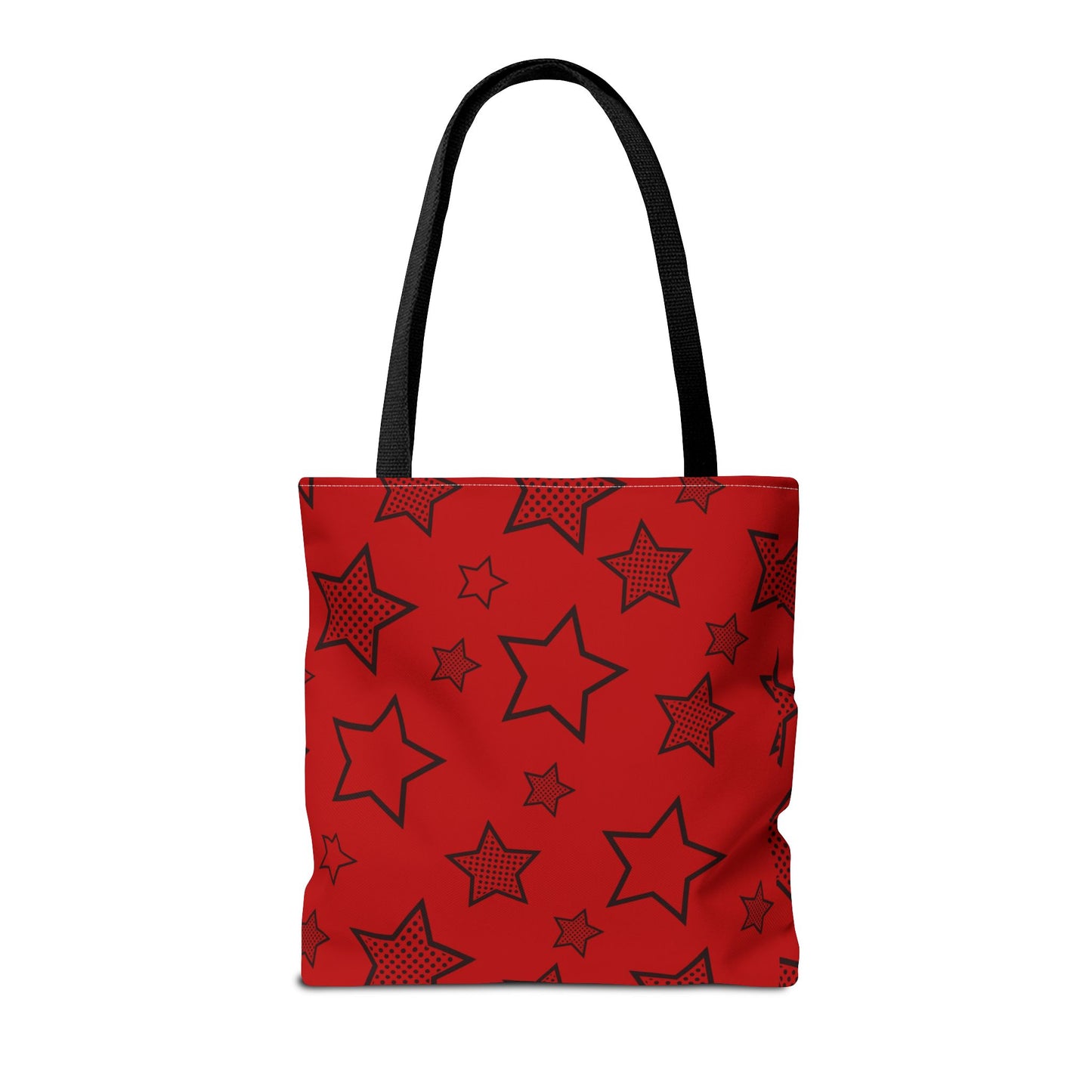 Red star print tote bag - rock style fashion accessory featuring bold design and durable construction