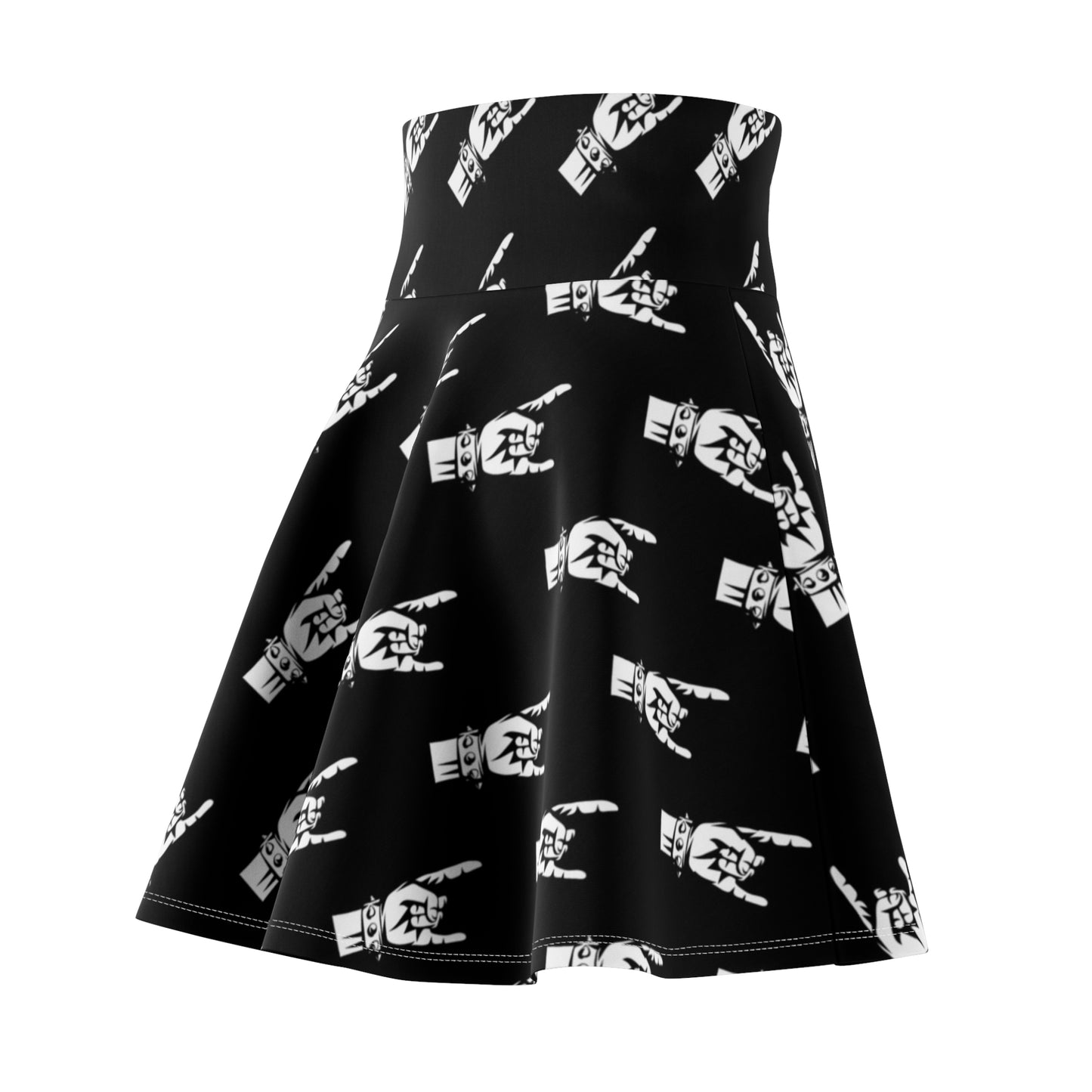 Punk rock black and white skater skirt
Alternative fashion skirt with edgy punk rock print
Rock ’N’ Roll skater skirt with punk rock motif