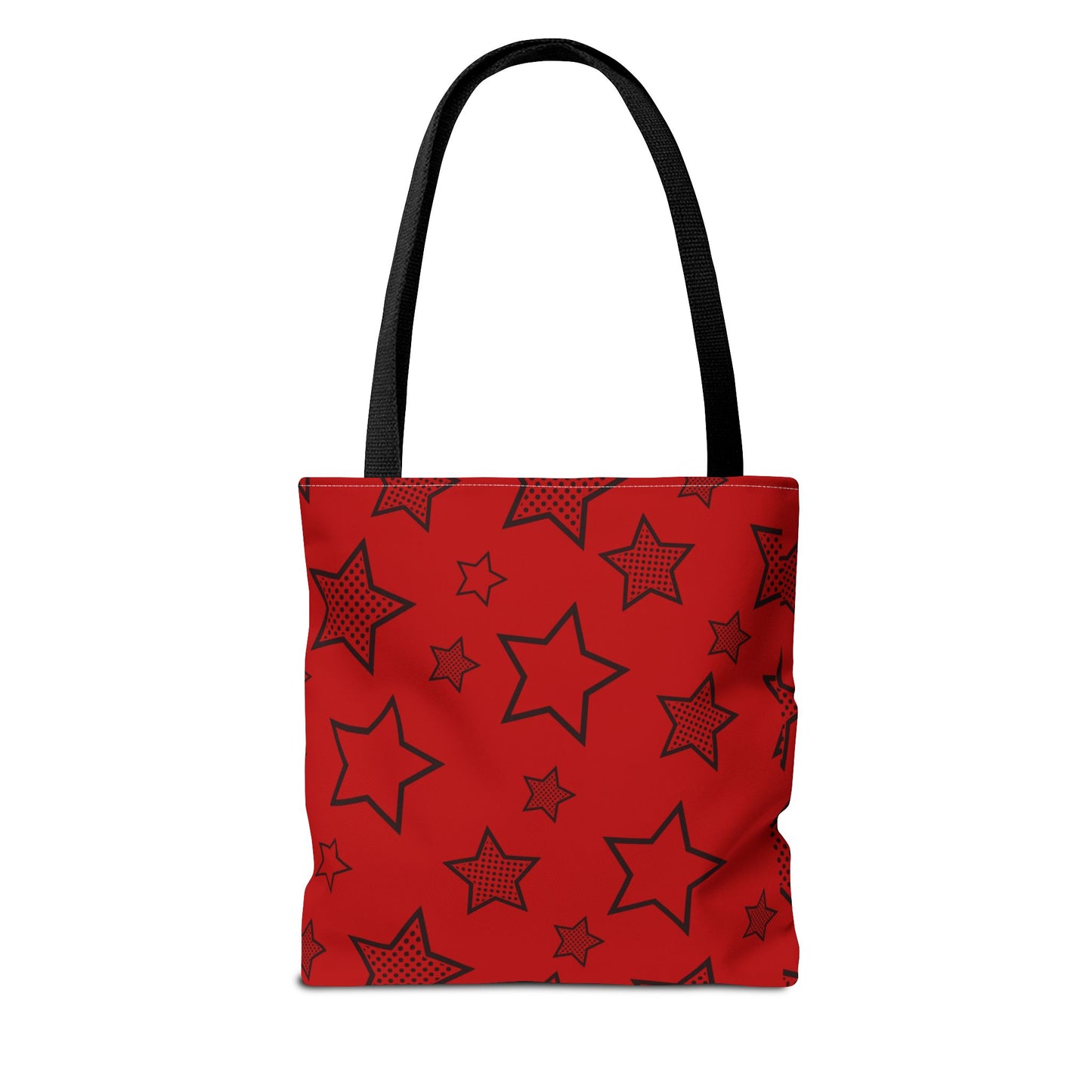 Red star print tote bag - rock style fashion accessory featuring bold design and durable construction