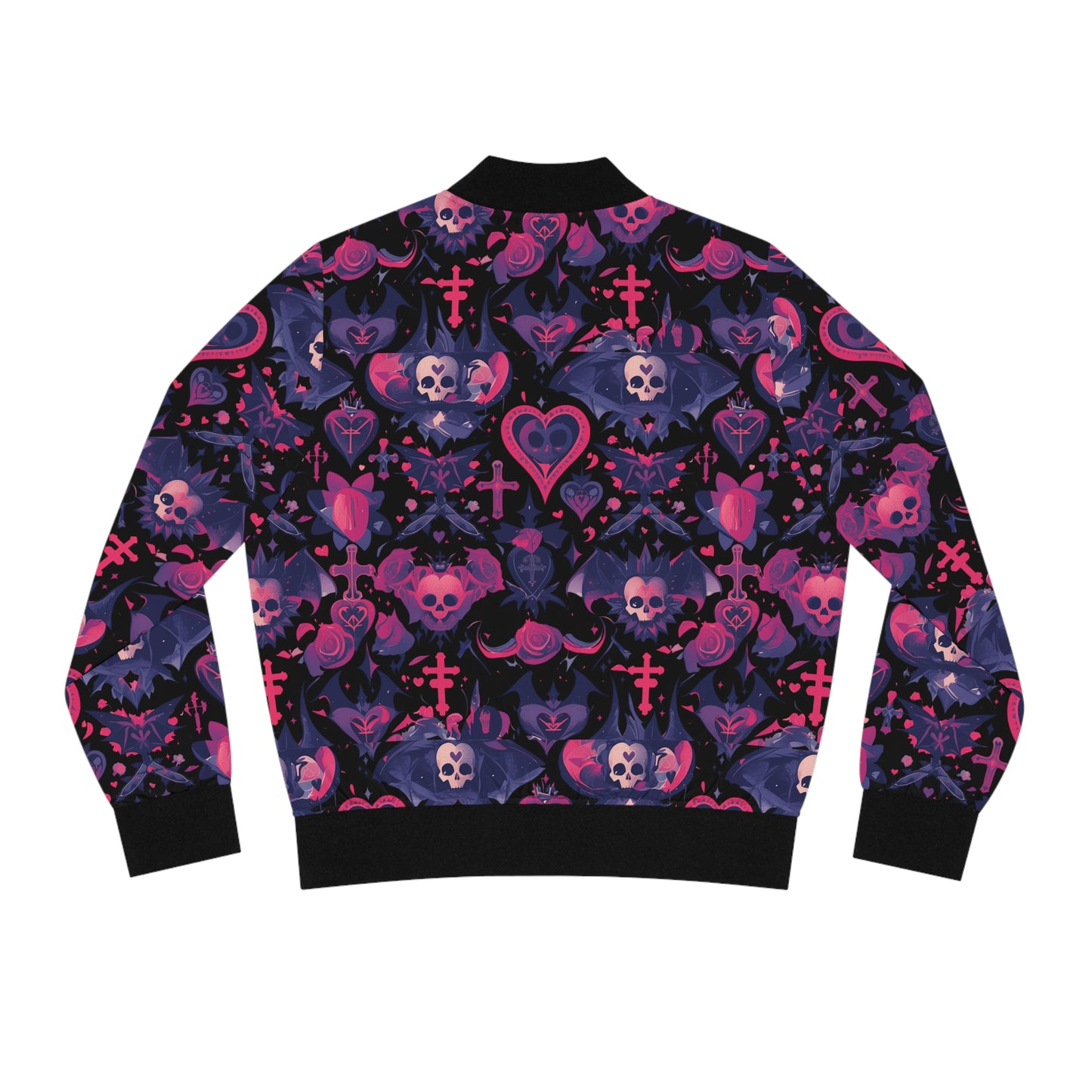 Phantom Clash bomber jacket with gothic edge
Alternative fashion punk rock bomber jacket
Edgy gothic bomber jacket in phantom black