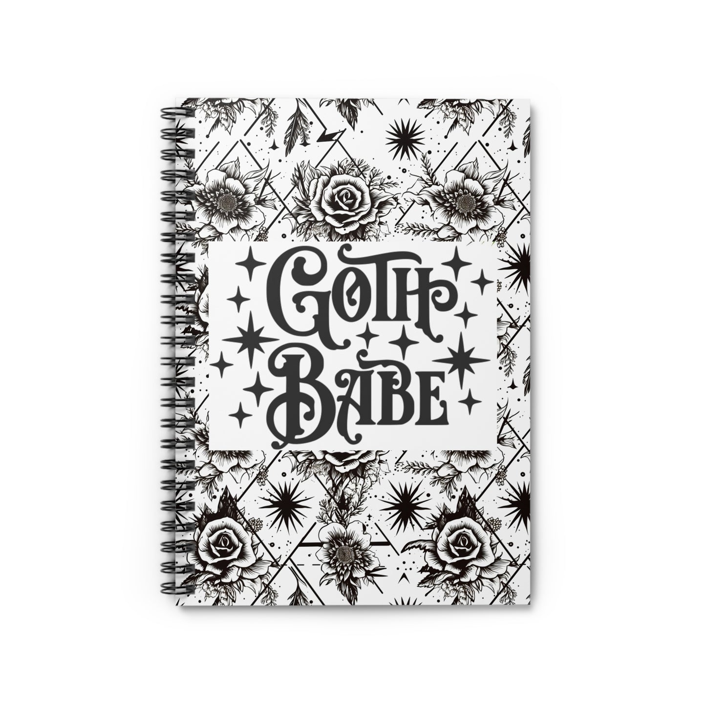 Pretty Dark Vibes Goth Girls Ruled Line Spiral Notebook