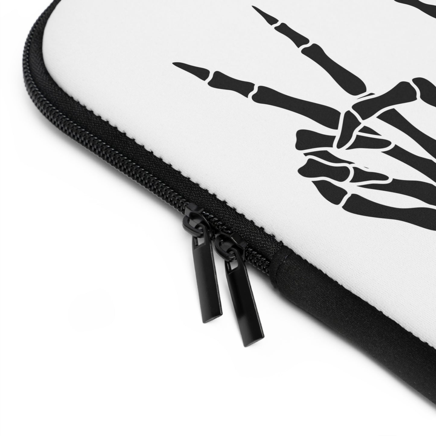 Rock and roll laptop sleeve with rock hand symbol - music-inspired tech accessory featuring protective design and bold attitude