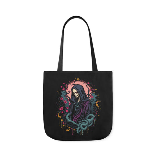 Gothic wraith tote bag with ethereal design - alternative fashion accessory featuring mystical dark fantasy artwork and spacious interio