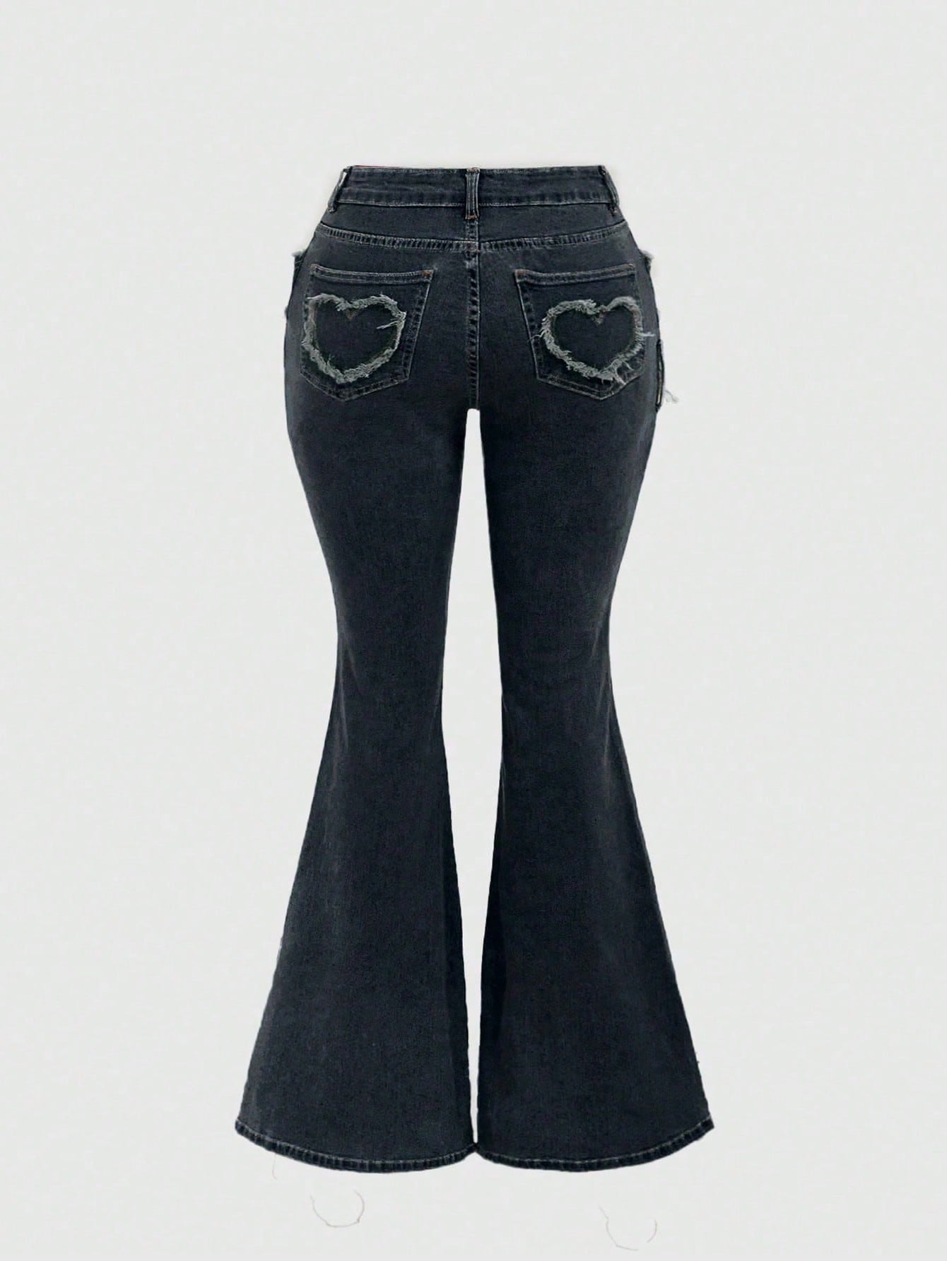 Grunge punk love distressed jeans - alternative denim featuring heart buckle belt and inclusive sizing S-5XL