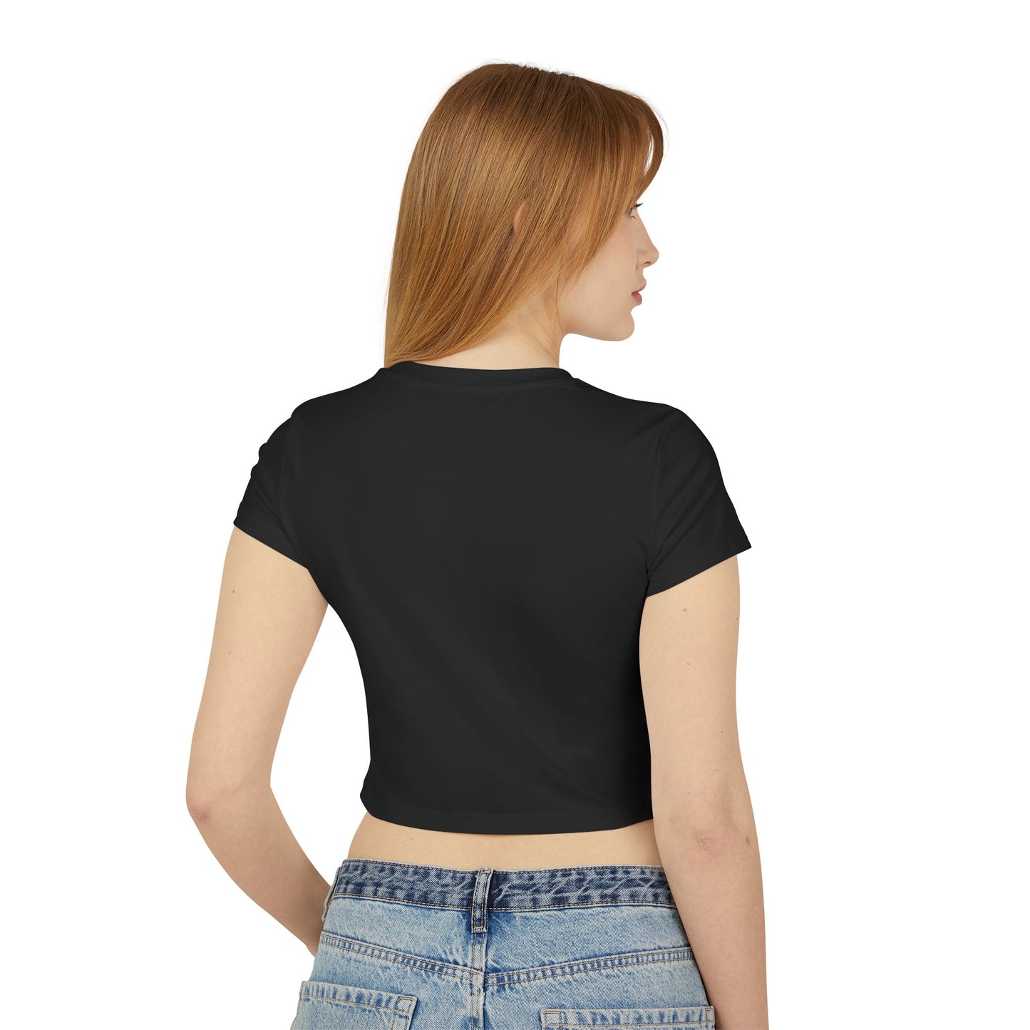 "Edgy styling of I Love to Make Boys Cry tee with leather jacket and platform boots"
"Size-inclusive model showcasing statement tee styled for punk rock attitude"