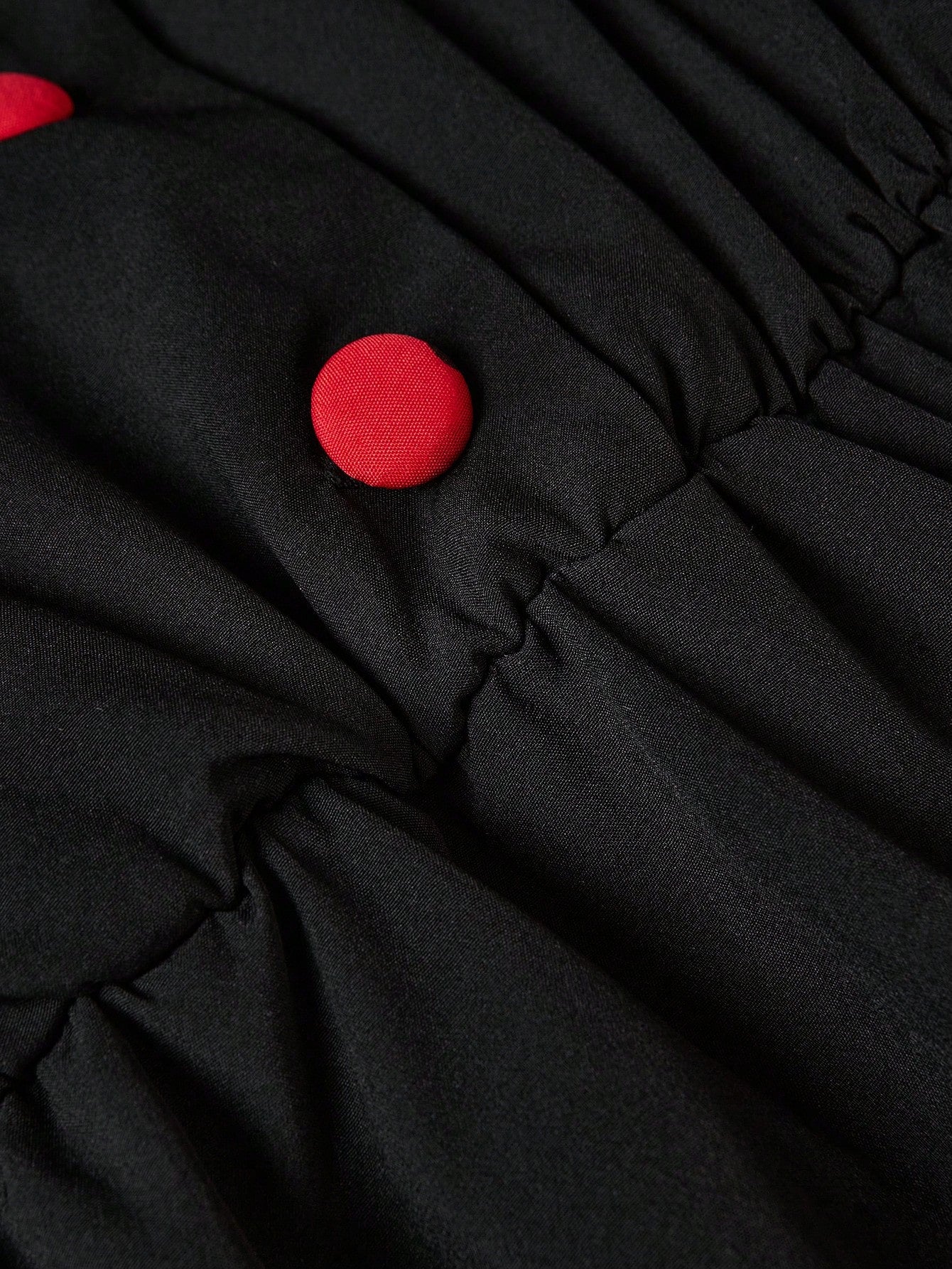 "Close-up detail of Queen's Gambit dress pattern and fabric texture"
"Side view of vintage-style Queen's Gambit dress showing fit and flare design"