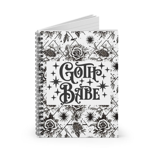 Goth Babe spiral journal notebook with gothic cover
Alternative fashion gothic notebook with spiral binding
Edgy goth journal for writing and sketching