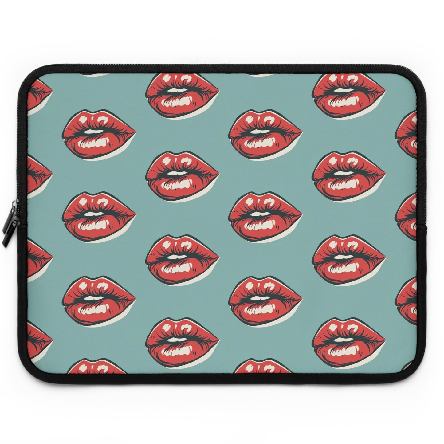 Alternative laptop sleeve with bold lip design - rock style tech accessory featuring protective construction