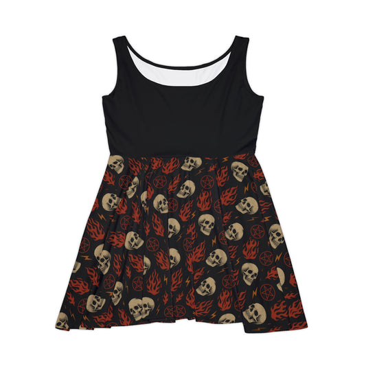 Skull print gothic skater dress
Alternative skull dress for punk fashion lovers