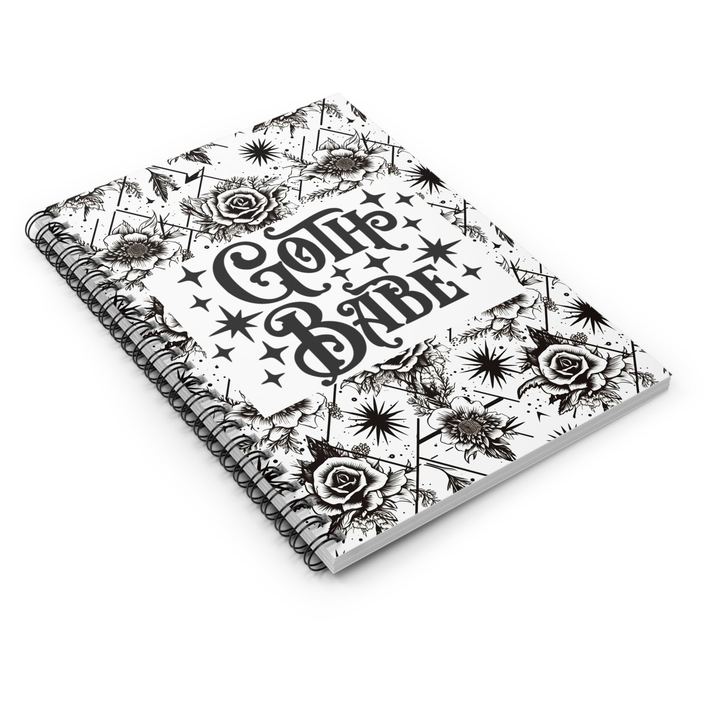 Pretty Dark Vibes Goth Girls Ruled Line Spiral Notebook