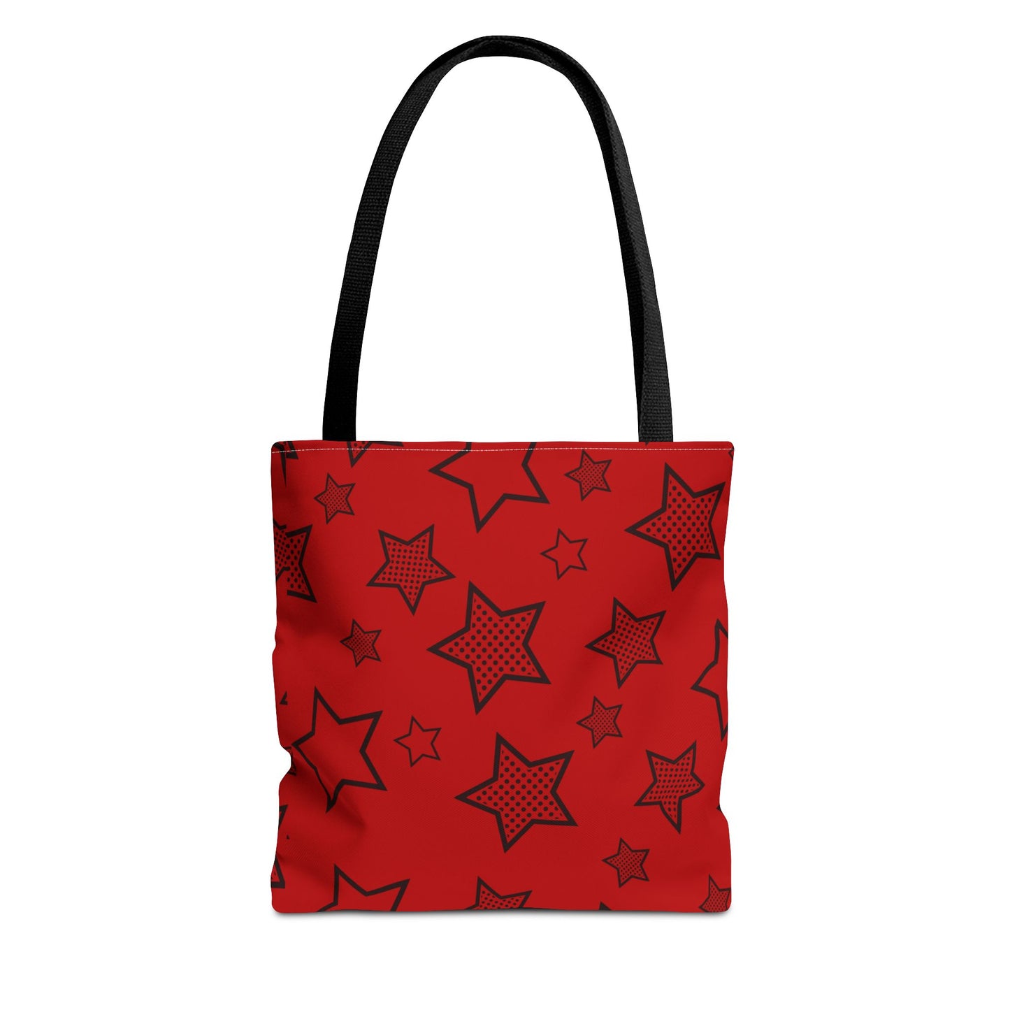 Red star print tote bag - rock style fashion accessory featuring bold design and durable construction