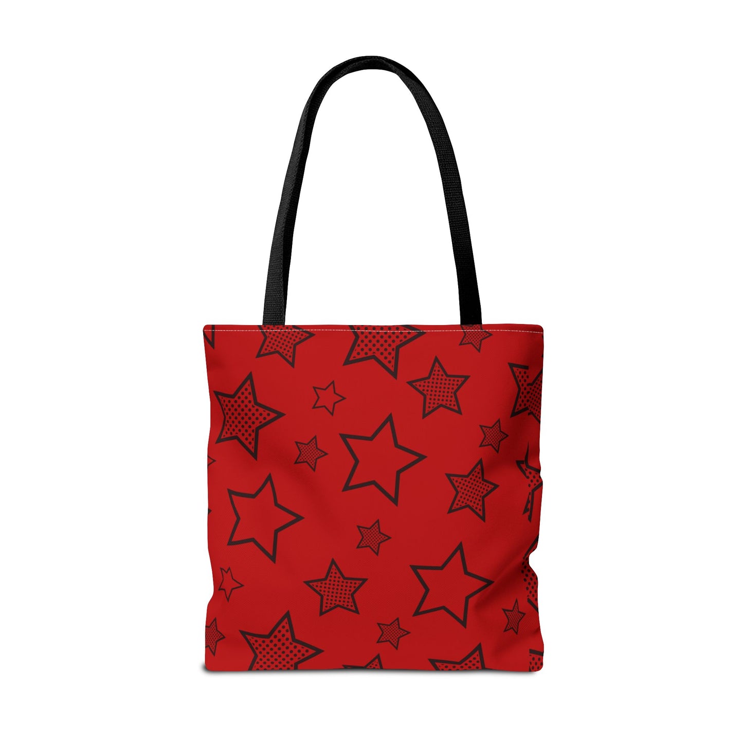 Red star print tote bag - rock style fashion accessory featuring bold design and durable construction