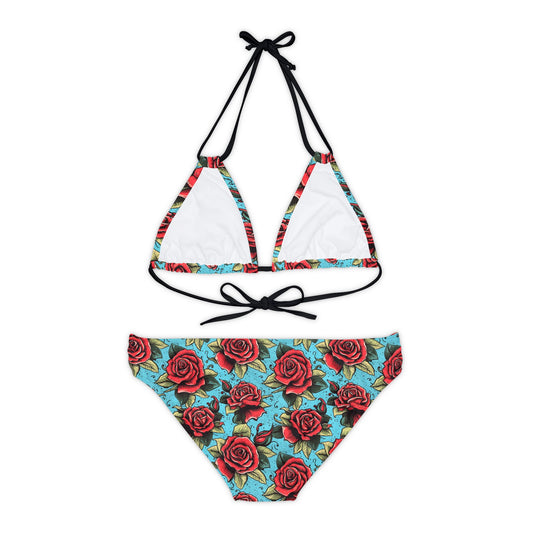 Dark siren strappy bikini set with dark design - alternative swimwear featuring edgy details and inclusive sizing S-5XL