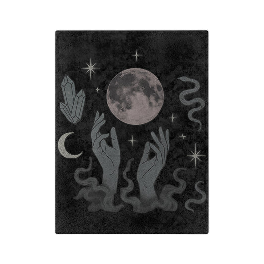 Moonveil gothic blanket with moon and crystal motif
Alternative fashion velveteen blanket for gothic home decor
Edgy punk rock microfiber throw in mystical moon design