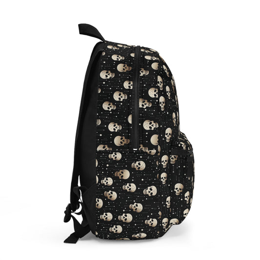 Classic skull backpack - alternative fashion accessory featuring timeless design and practical storage