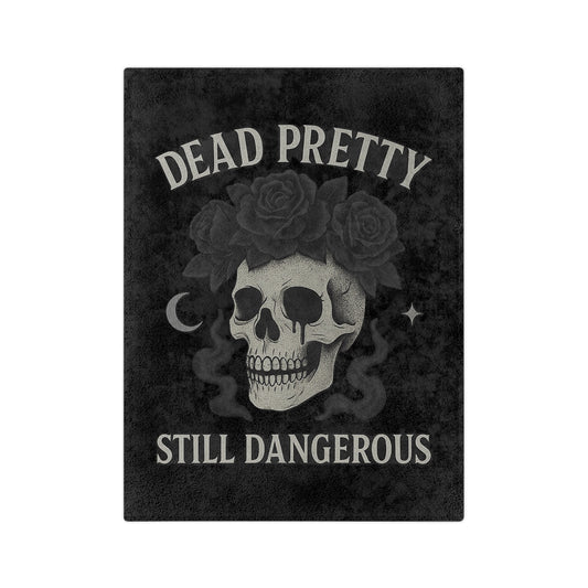 Dead Pretty gothic blanket with floral shadow motif
Alternative fashion gothic blanket for home decor
Edgy punk rock velveteen throw in gothic floral design