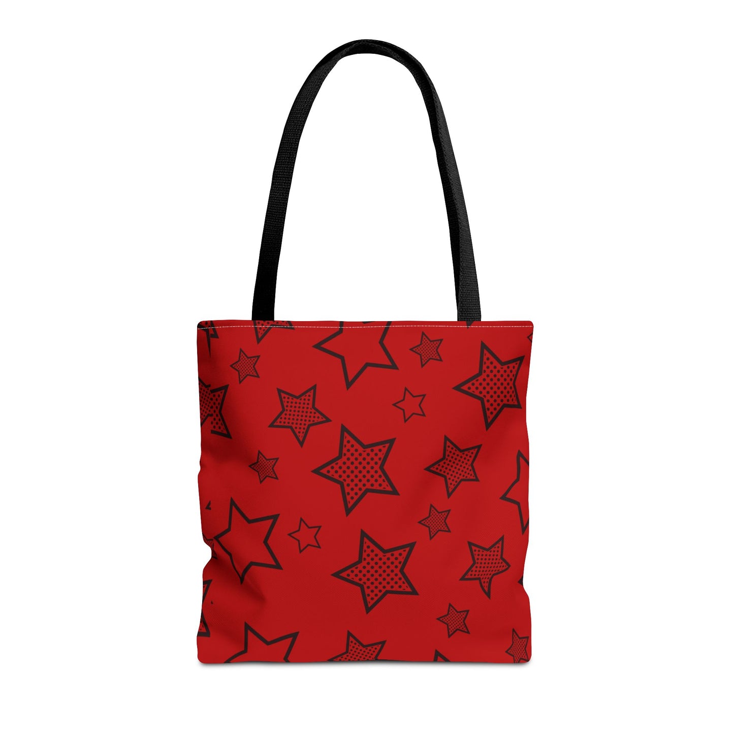 Red star print tote bag - rock style fashion accessory featuring bold design and durable construction