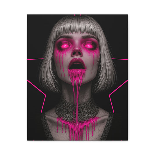 Neon Horror Portrait Canvas
