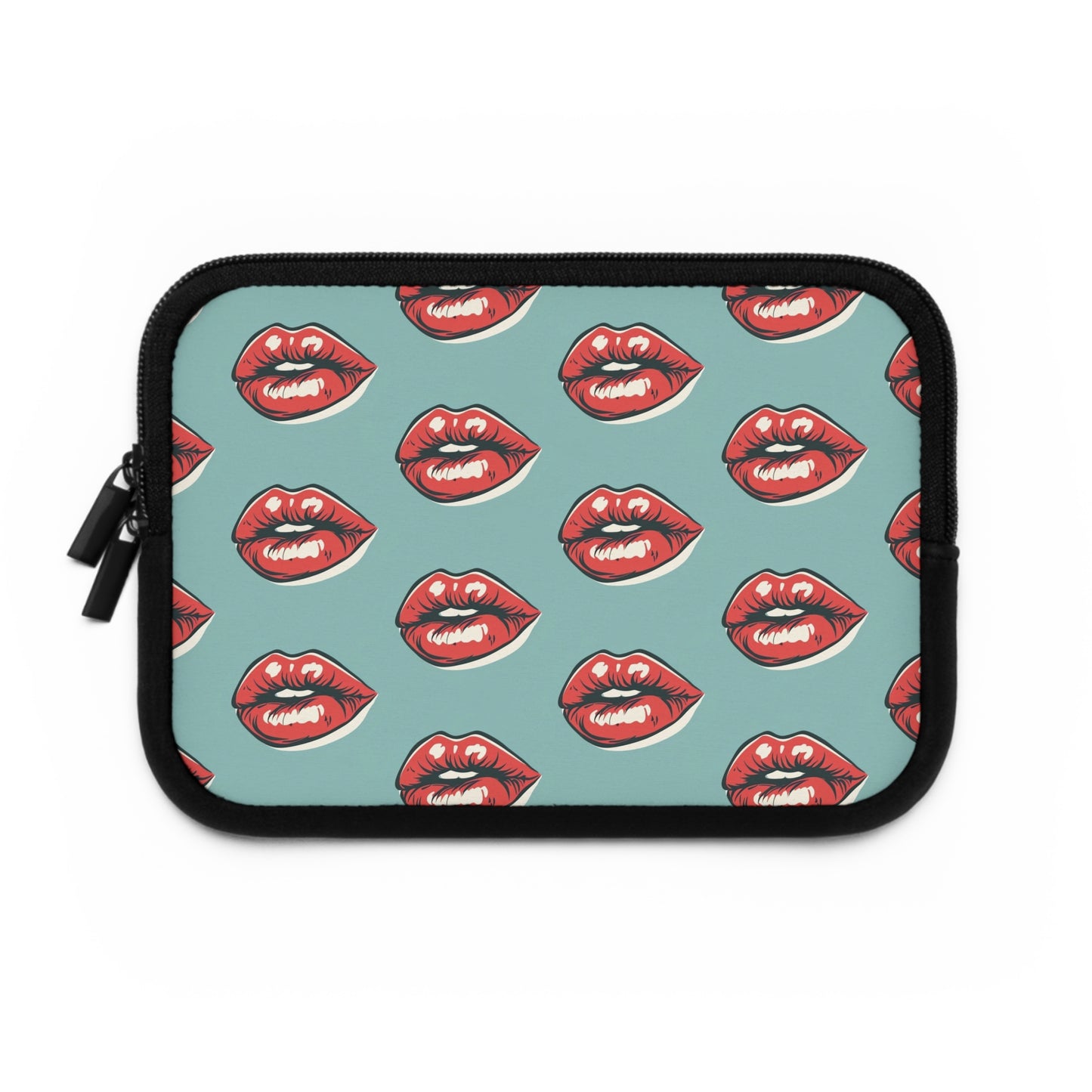 Alternative laptop sleeve with bold lip design - rock style tech accessory featuring protective construction