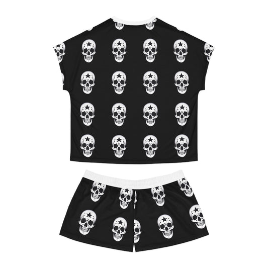 Conjunto de ropa de estar por casa pirata con calavera rebelde