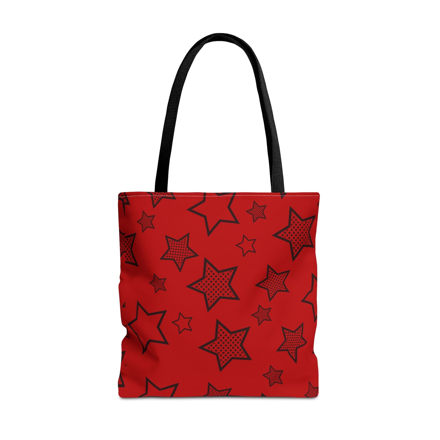 Red star print tote bag - rock style fashion accessory featuring bold design and durable construction