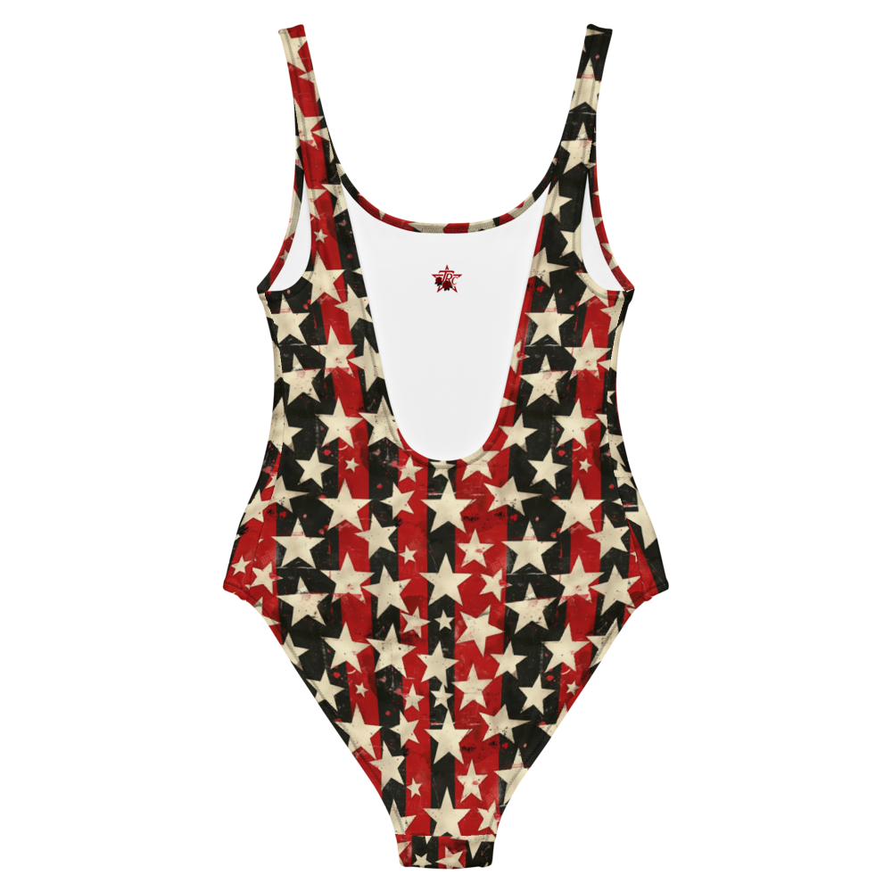 Rogue Stars one-piece swimsuit with gothic star motif
Alternative fashion punk rock swimsuit