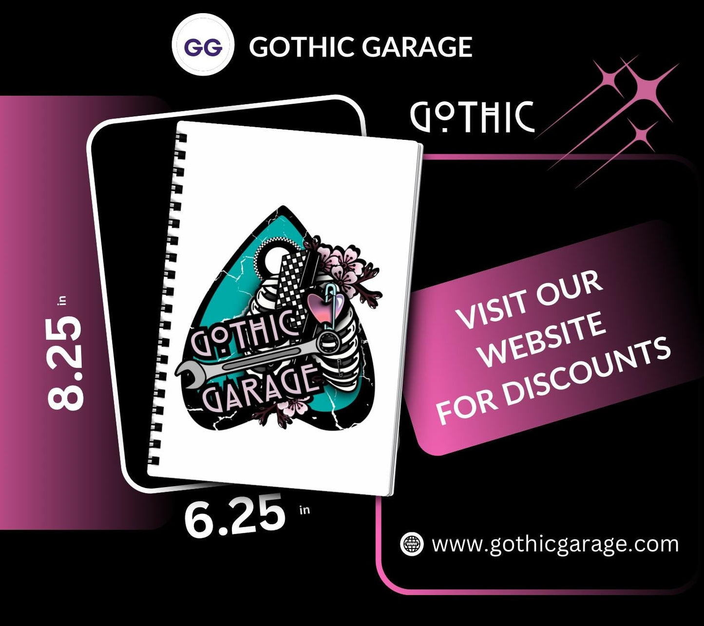 Broken Time – Gothic Clockwork Notebook - Hand Drawn Detail – 160 Lined Pages for Daily Tasks, Notes, and Personal Writing