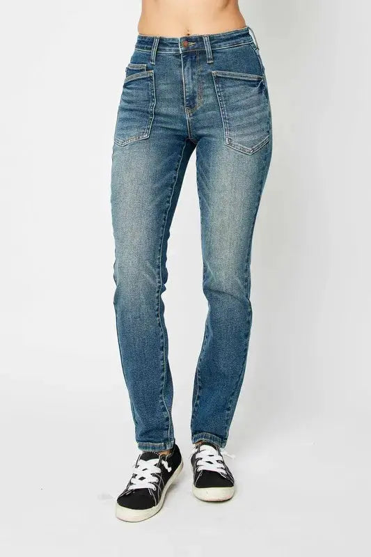 Plus Size High Waist Skinny Judy Blue Jeans