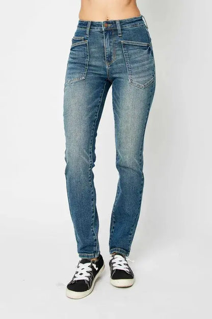 Plus Size High Waist Skinny Judy Blue Jeans