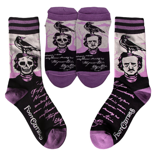 The Raven Poe Ankle and Crew Sock Pack | 2 Designs