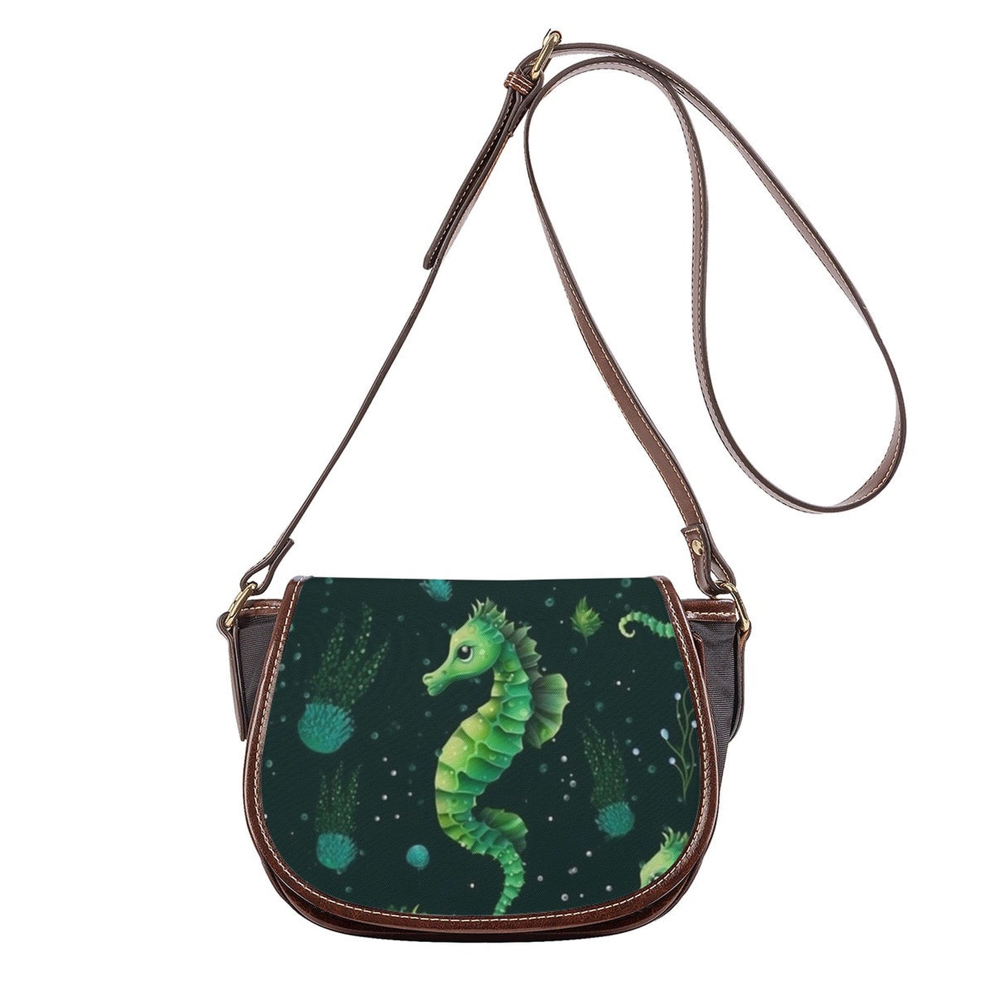 Midnight Tide Seahorse Tambourine Bag - Carry the calm. Command the deep.