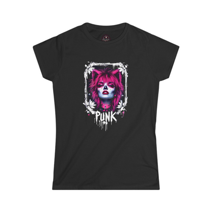 Punk Spirit chick graphic t-shirt - empowering alternative fashion featuring bold design and inclusive sizing S-3XL
