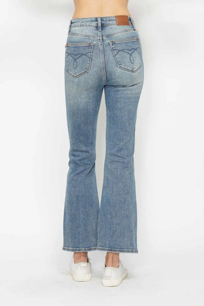 Judy Blue Jeans - Full Size Tummy Control Bootcut Jeans w/ Back Embroidered Pockets