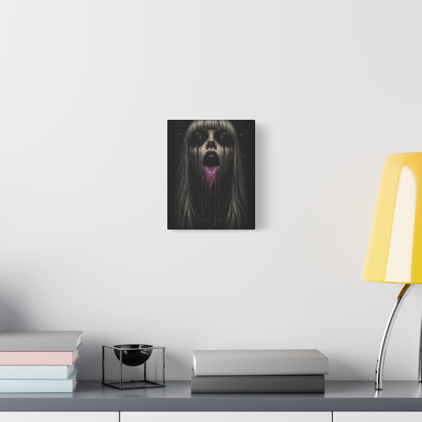 Neon Kiss Matte Canvas Print
