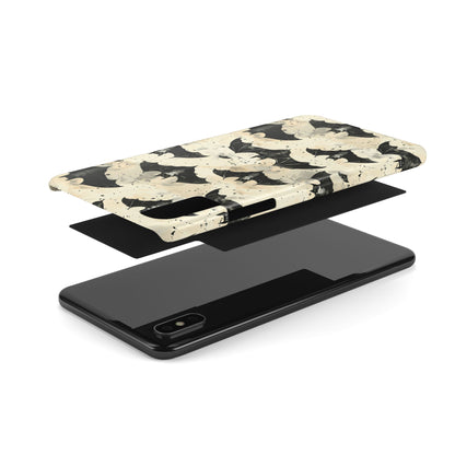 Alternative bat pattern phone case - protective tech accessory featuring playful gothic design