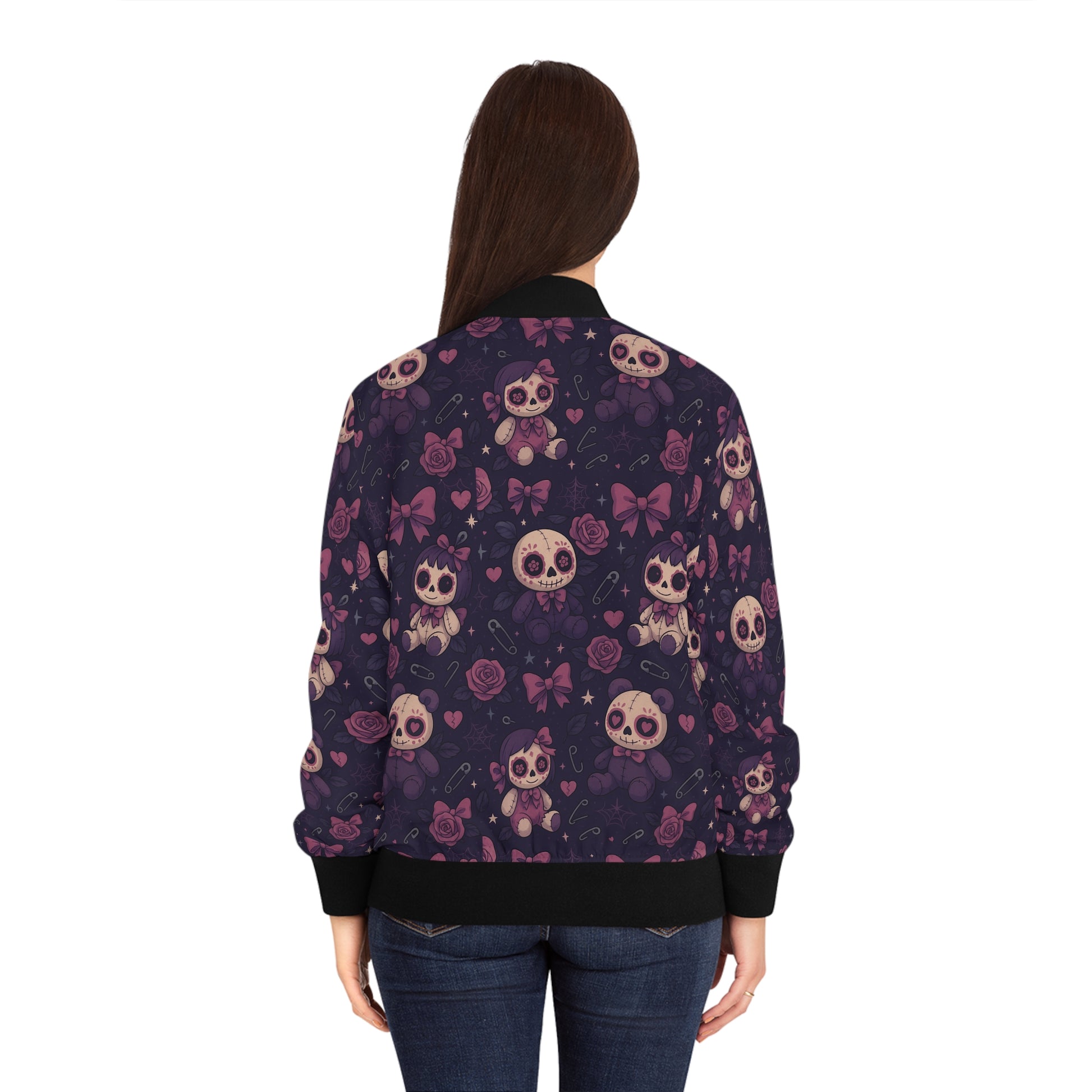 Voodoo Hex bomber jacket with gothic voodoo edge

Alternative fashion bomber jacket in black

Edgy voodoo bomber for chaos queens

