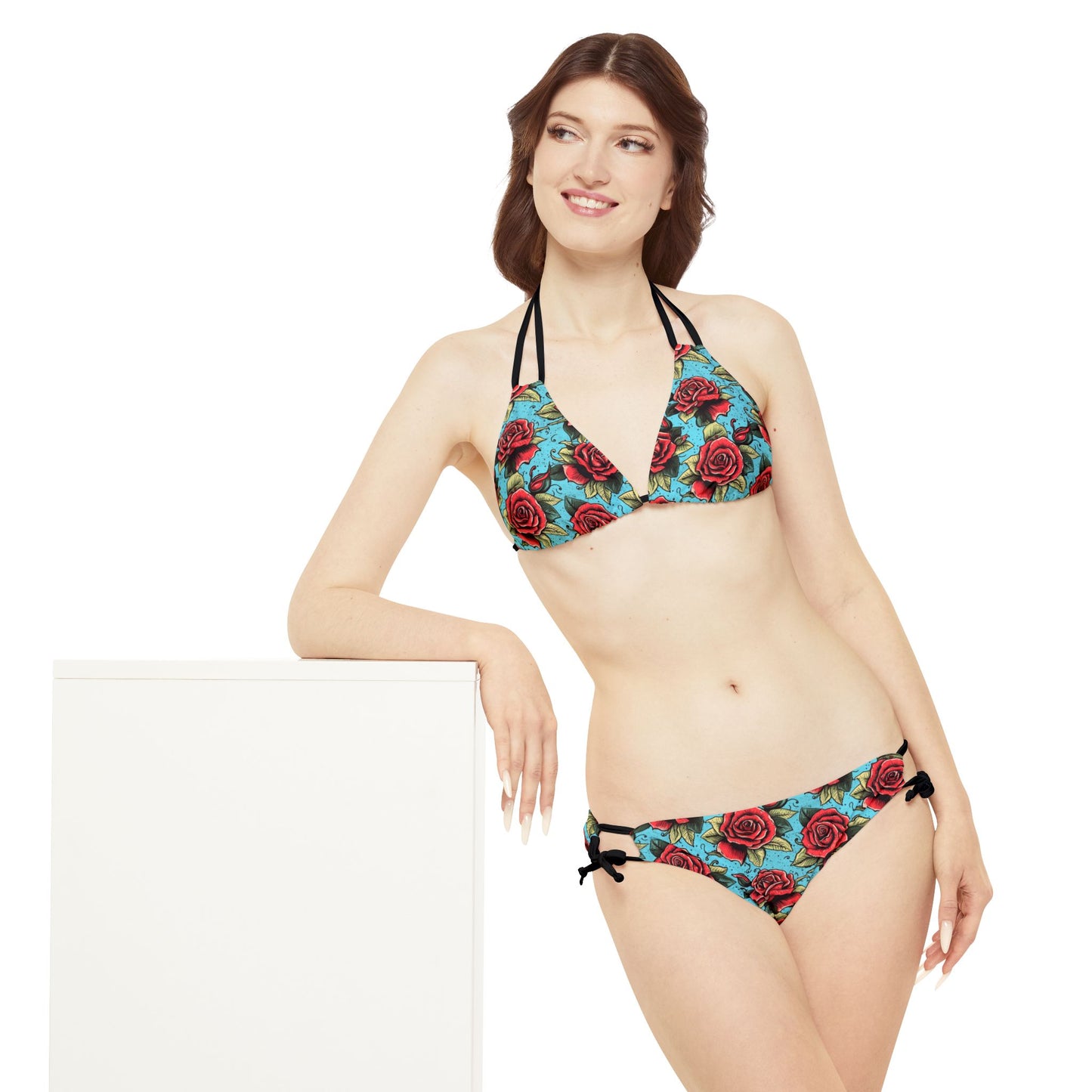 Dark siren strappy bikini set with dark design - alternative swimwear featuring edgy details and inclusive sizing S-5XL