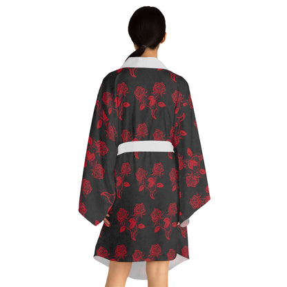 Rockin’ Rose gothic kimono with rose motif

Alternative fashion punk rock kimono

Edgy gothic layering kimono with floral design