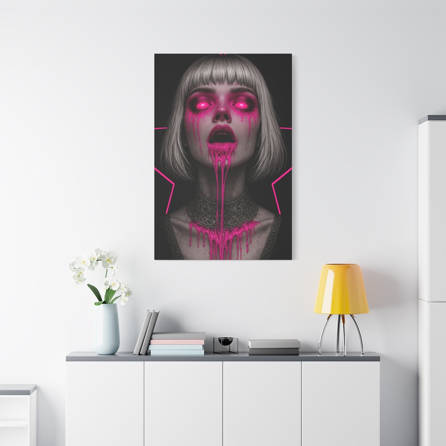 Neon Horror Portrait Canvas