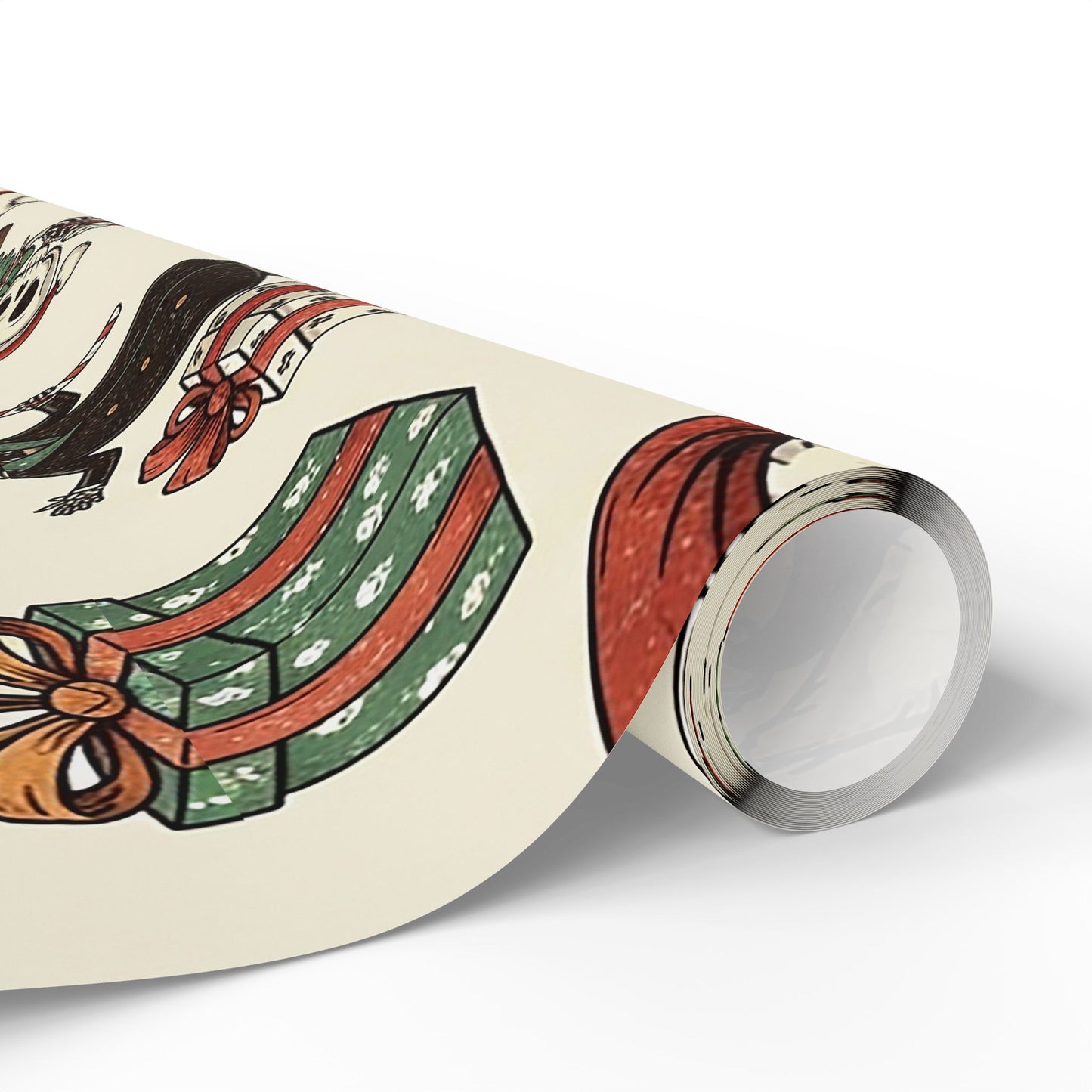 Deck The Halls With Little Skulls In Beige Holiday Gift Wrapping Paper
