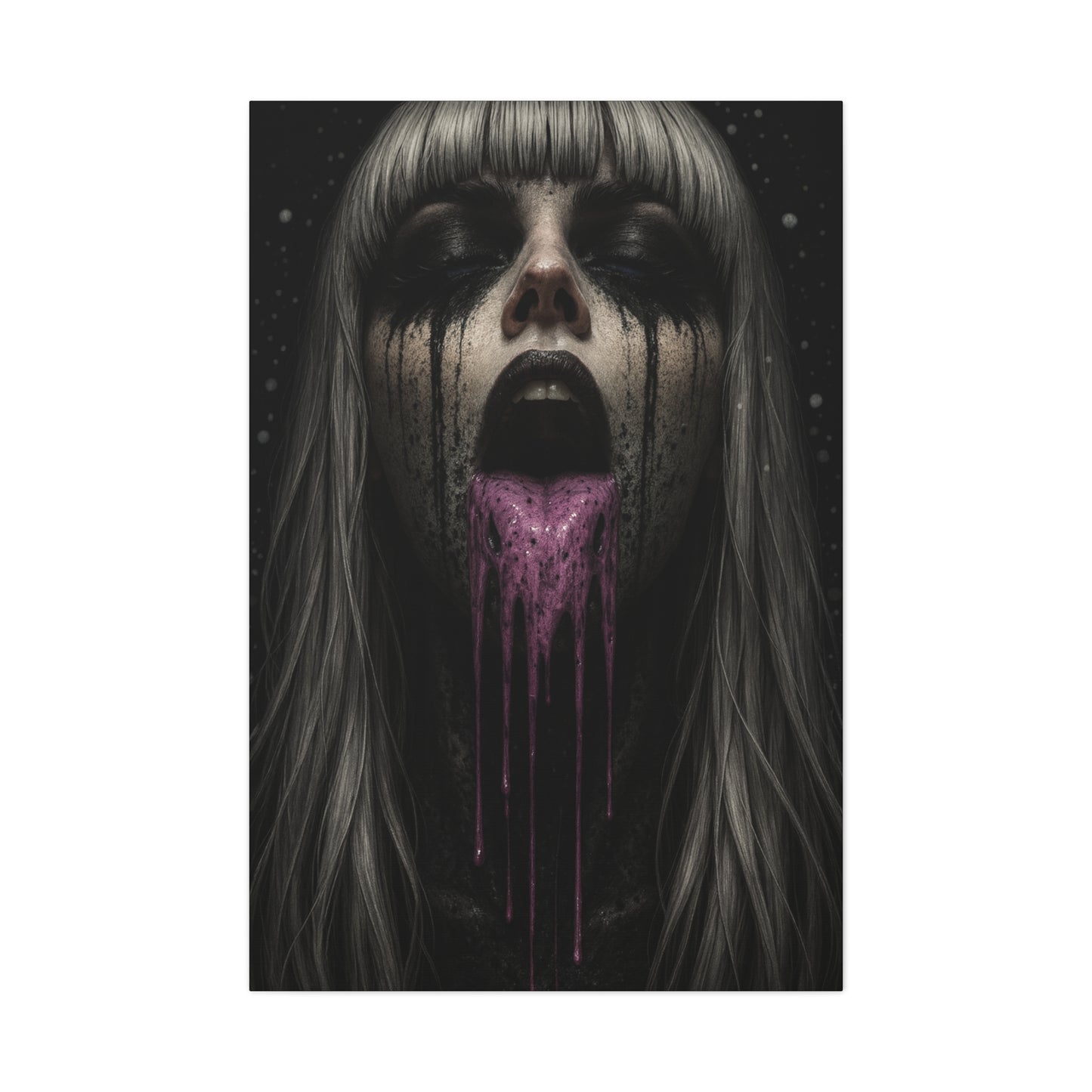 Neon Kiss Matte Canvas Print