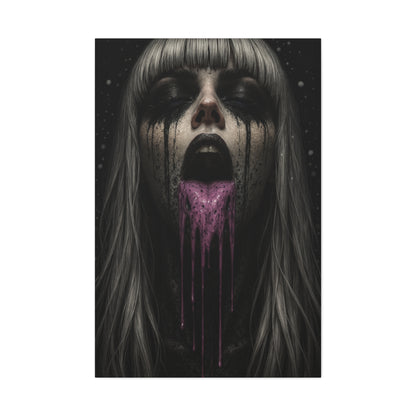 Neon Kiss Matte Canvas Print