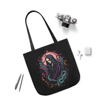 Gothic wraith tote bag with ethereal design - alternative fashion accessory featuring mystical dark fantasy artwork and spacious interio