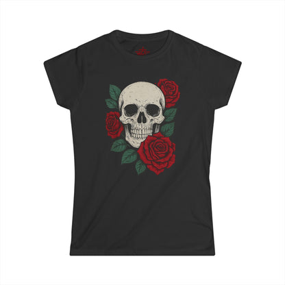 Camiseta sin mangas con estampado de calaveras y rosas