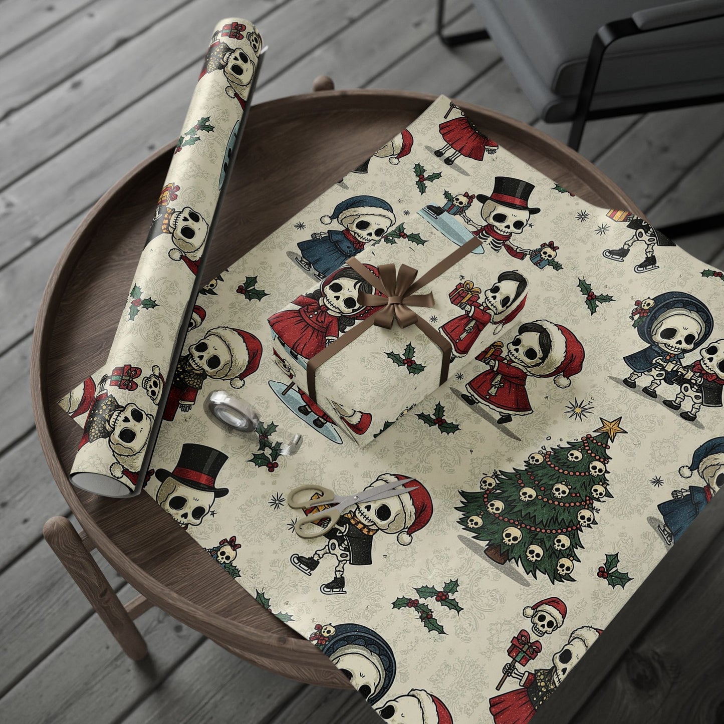 Little Skulls Horror Holiday Wrapping Paper