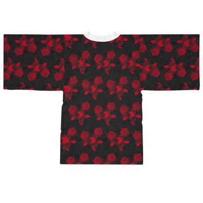 Rockin’ Rose gothic kimono with rose motif

Alternative fashion punk rock kimono

Edgy gothic layering kimono with floral design