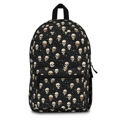 Classic skull backpack - alternative fashion accessory featuring timeless design and practical storage