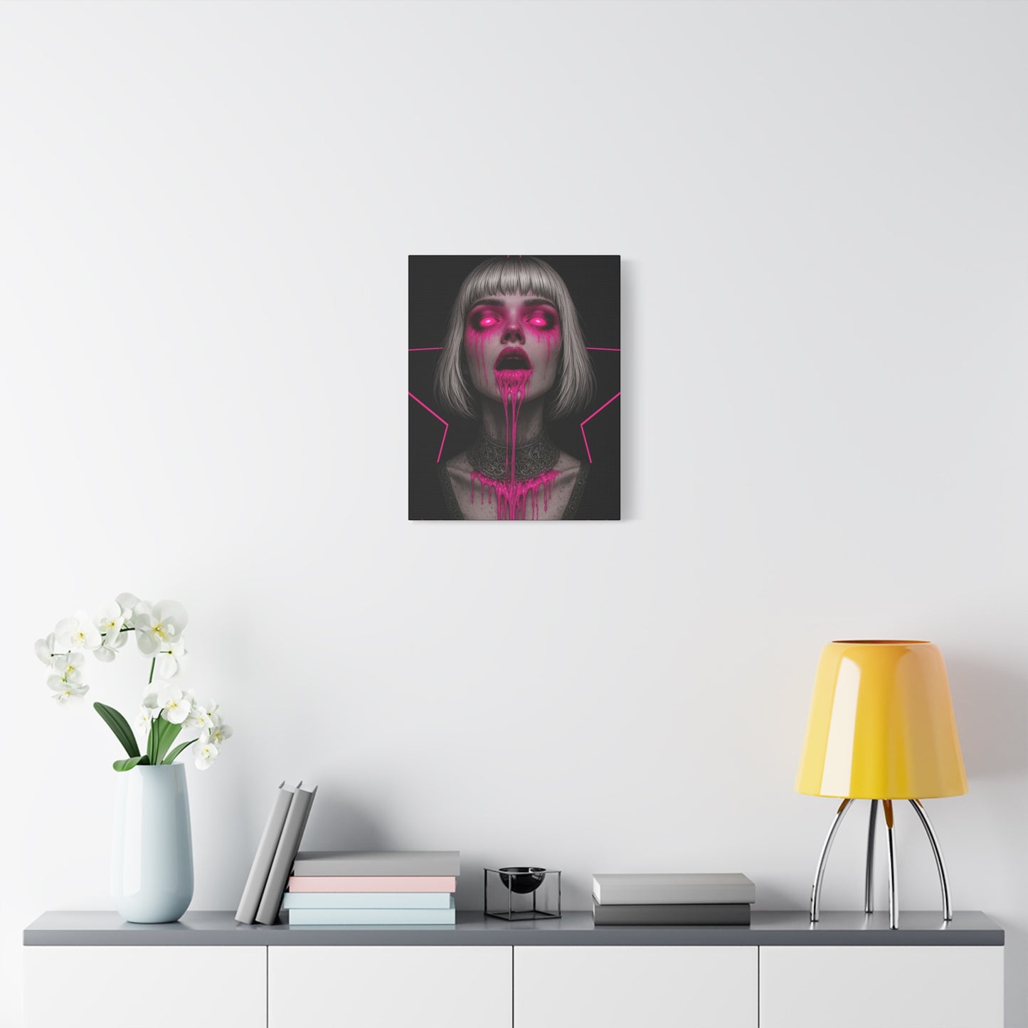 Neon Horror Portrait Canvas