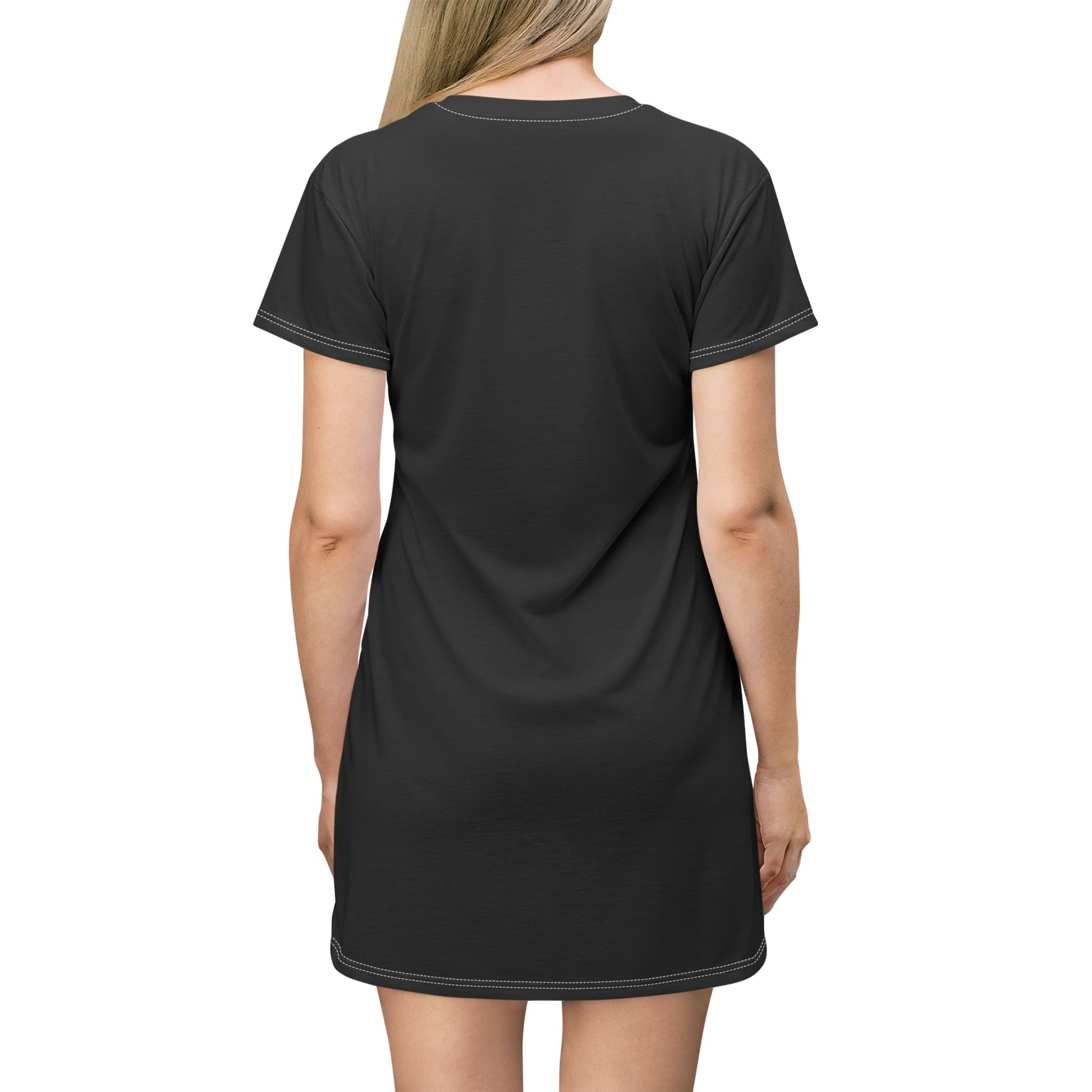 Gothic sleep shirt with pink stars and celestial design - alternative loungewear featuring mystical night sky pattern and inclusive sizing S-5XL